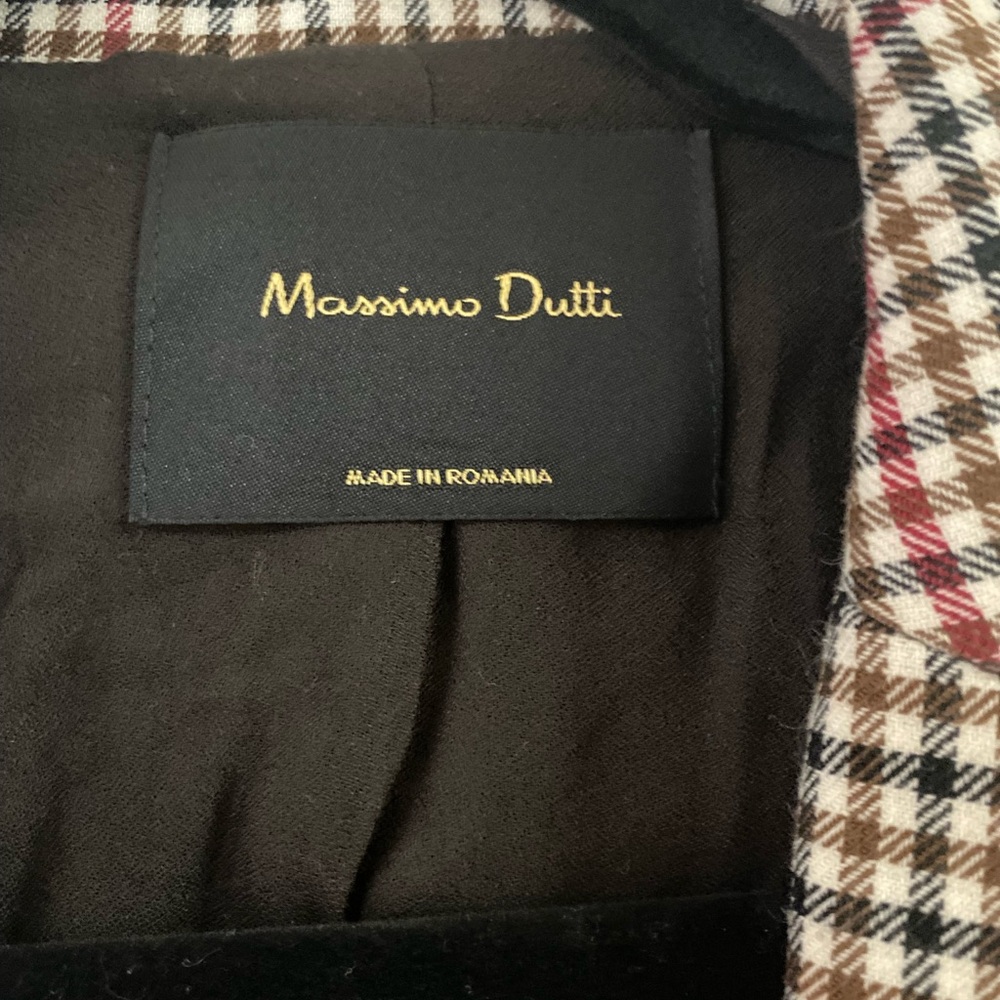 Massimo Dutti Checkered Blazer Jacket Size 38 - Picture 3 of 12